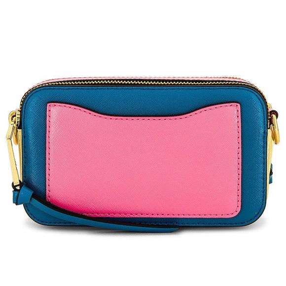 NWT Marc Jacobs Saffiano Small Snapshot Camera Bag Blue Malibu Multi - Picture 2 of 11